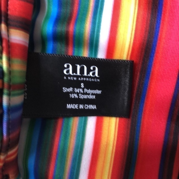 A.N.A - A NEW APPROACH Black & Multicolor Striped Push-Up Bikini Set -Size Small - Picture 6 of 8